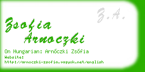 zsofia arnoczki business card
